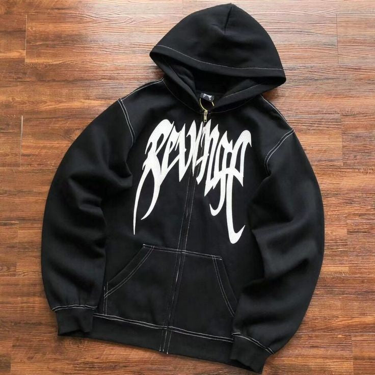 Xxxtentacion Revenge Double Stitching Zip Up Hoodie