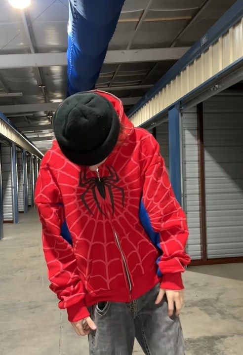 Spiderman Zip Up Oversized Hoodie