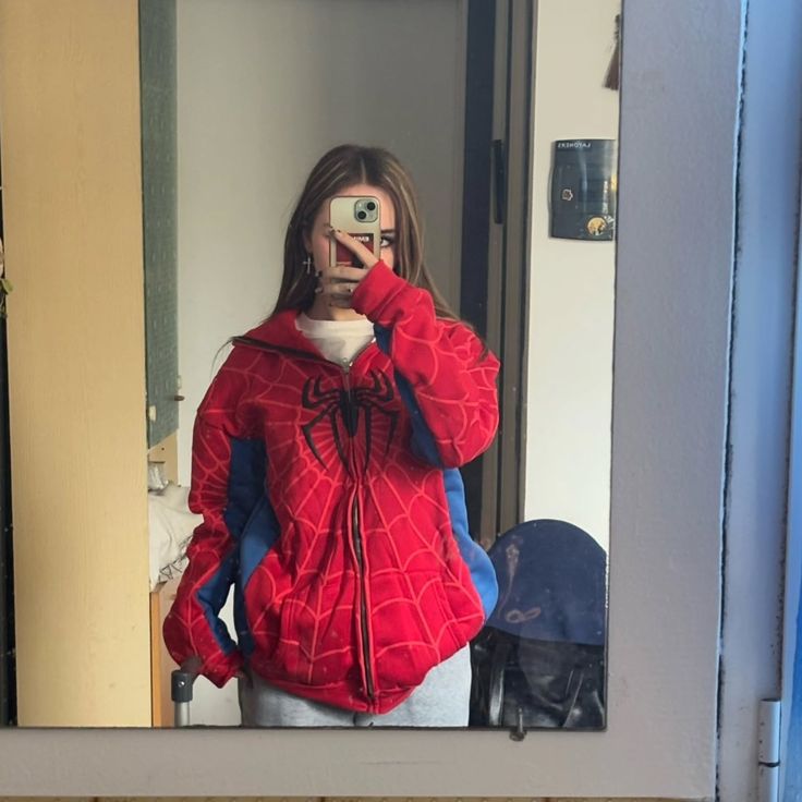 Spiderman Zip Up Oversized Hoodie