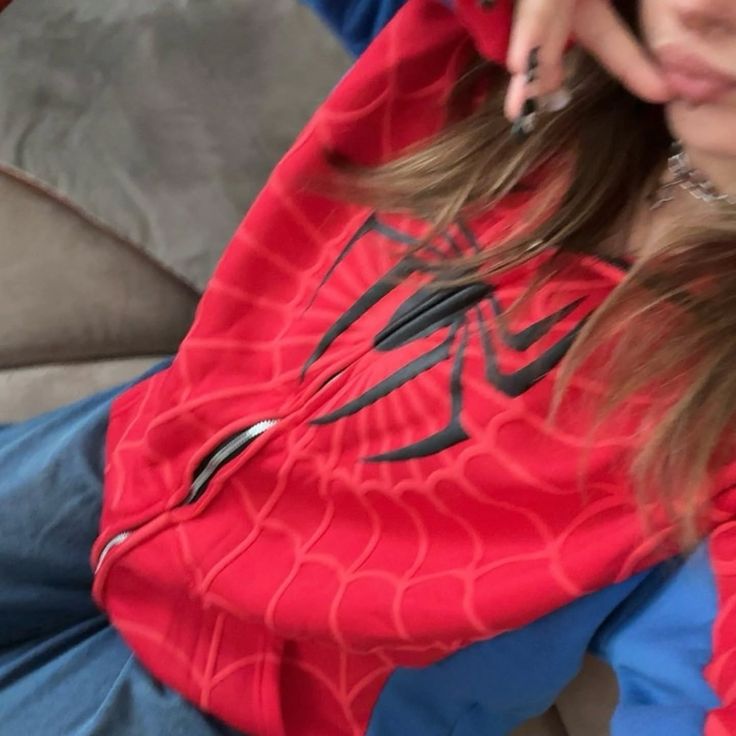 Spiderman Zip Up Oversized Hoodie