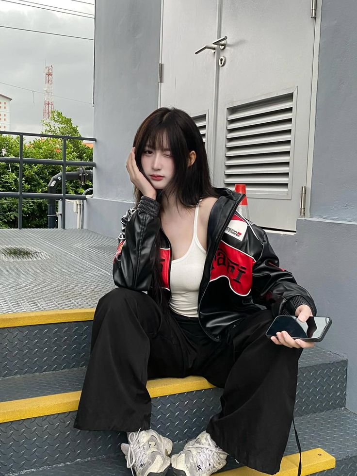 Ferrari F1 Vintage Leather Embroidery Premium Racing Jacket For Women | Shopping factory23