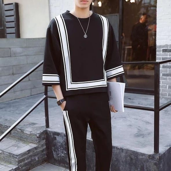 Korean Streetstyle Strip Tracksuit