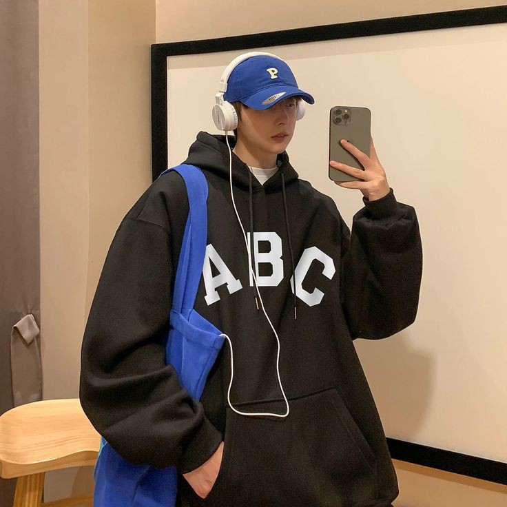 ABC Printed Korean Style Baggy Oversize Hoodie