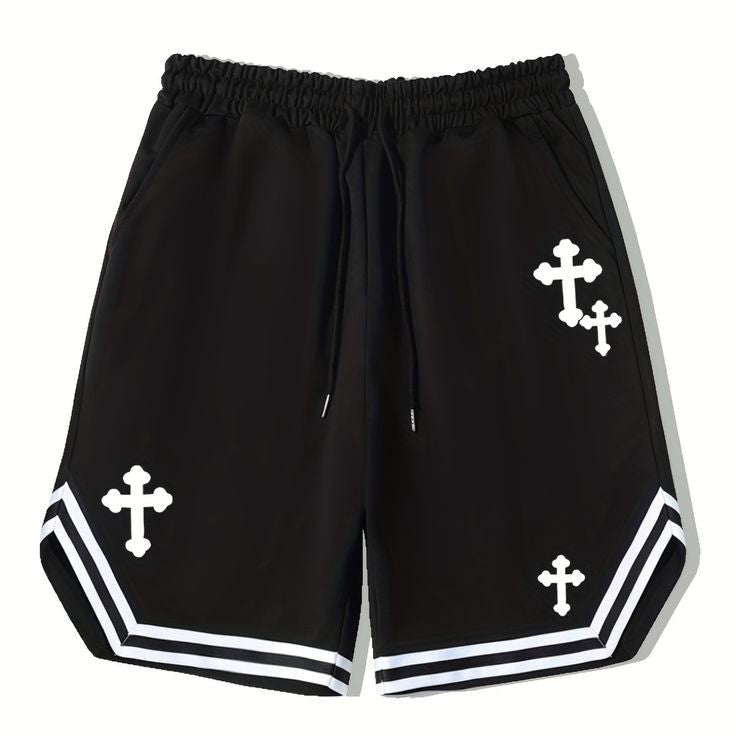Men's Streetwear Summer Cross Print Short