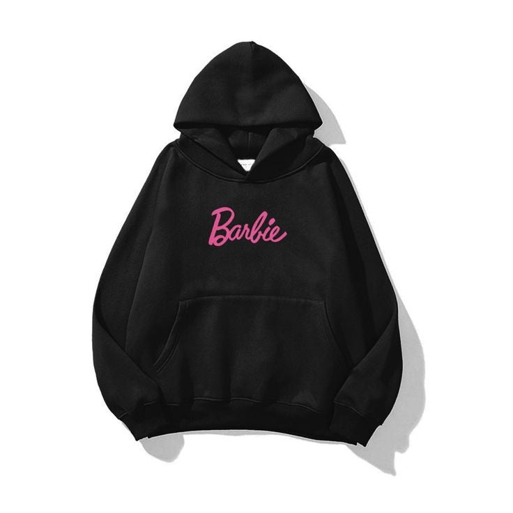 Barbie Print Casual Oversized Pullover Hoodie