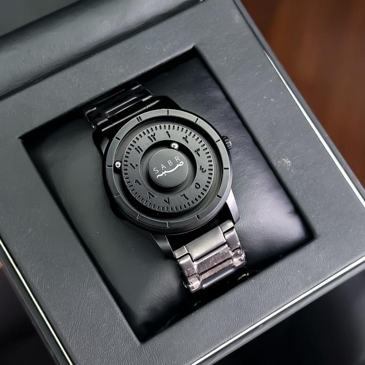 Sabar Luxury Black Arabic Numeral Dial Wrist Watch | shopping factory23