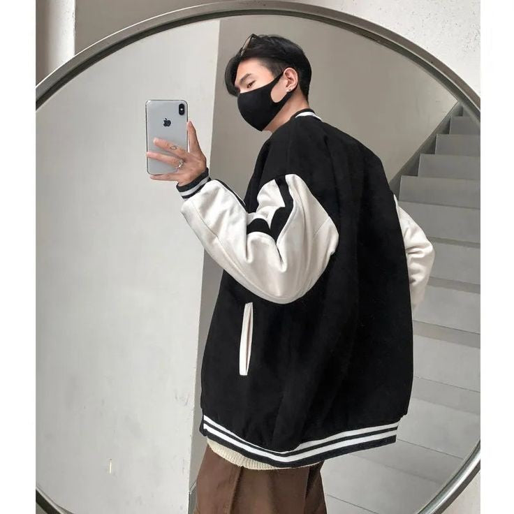 Celebrity Style Korean fashion oversized Hip Hop Streetwear College Style varsity Jacket For Men