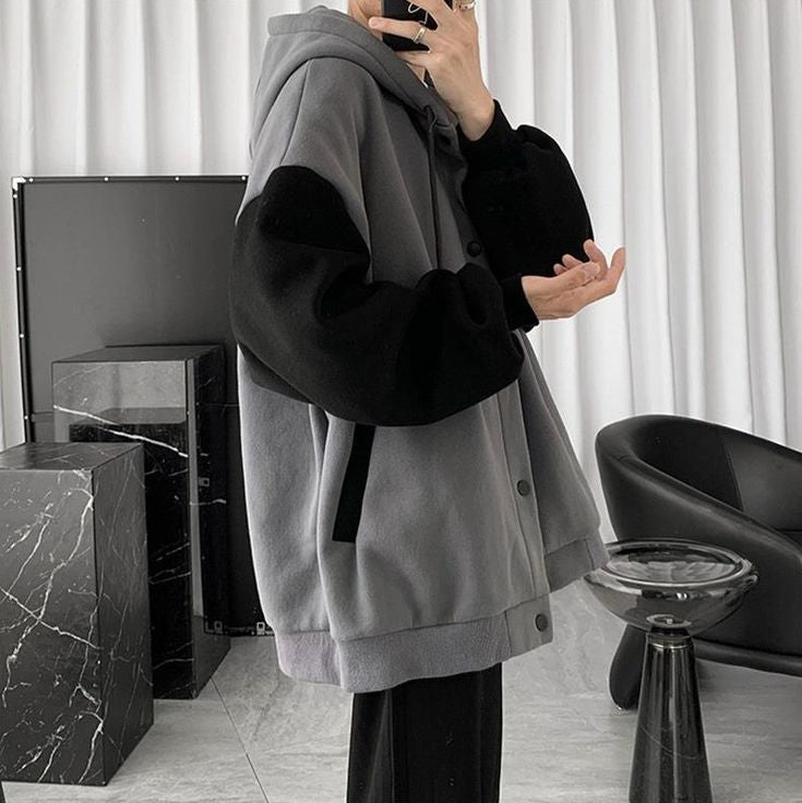 Korean Style Oversize Cap Varsity Jacket