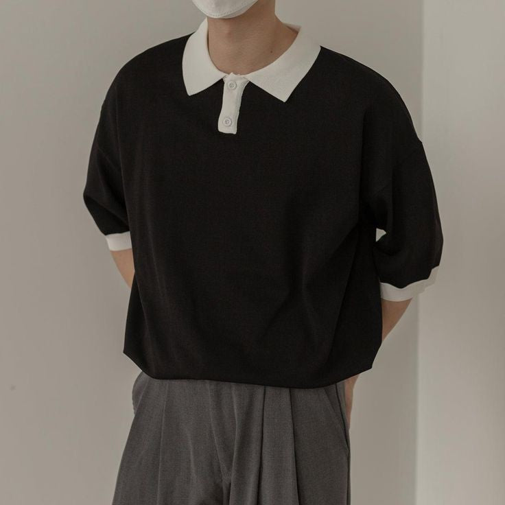 Oversize Drop Shoulder Collar Sweatshirt