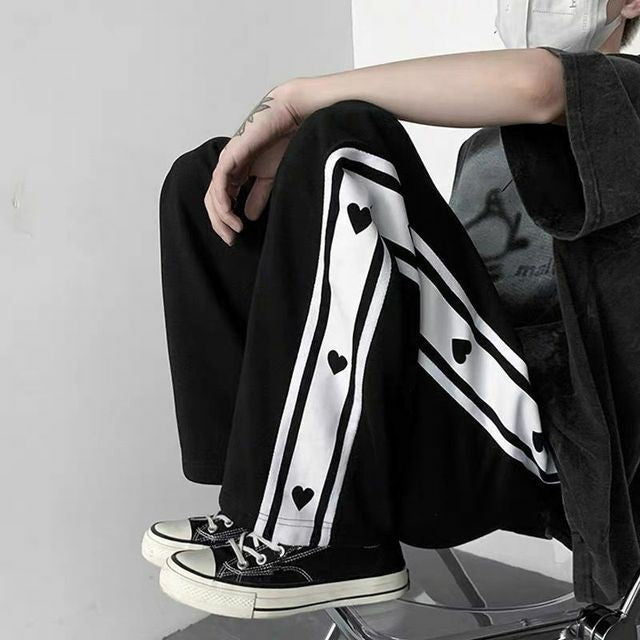 Aesthetic Heart Printed Baggy Track