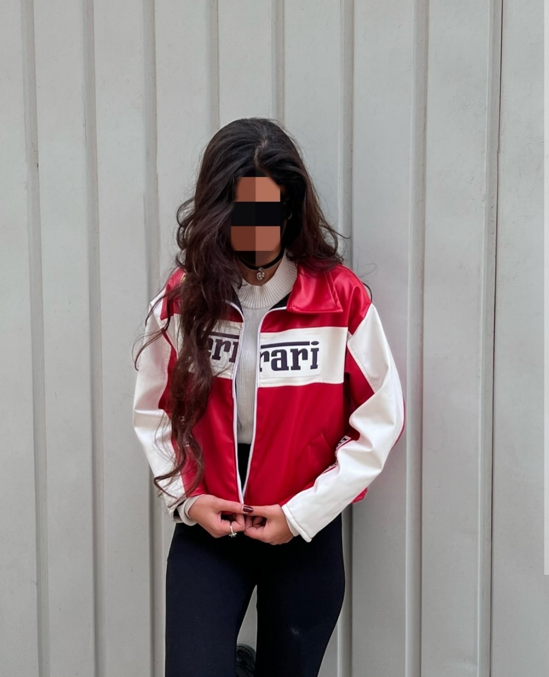 Ferrari F1 Vintage Red & White Retro Racing Jacket