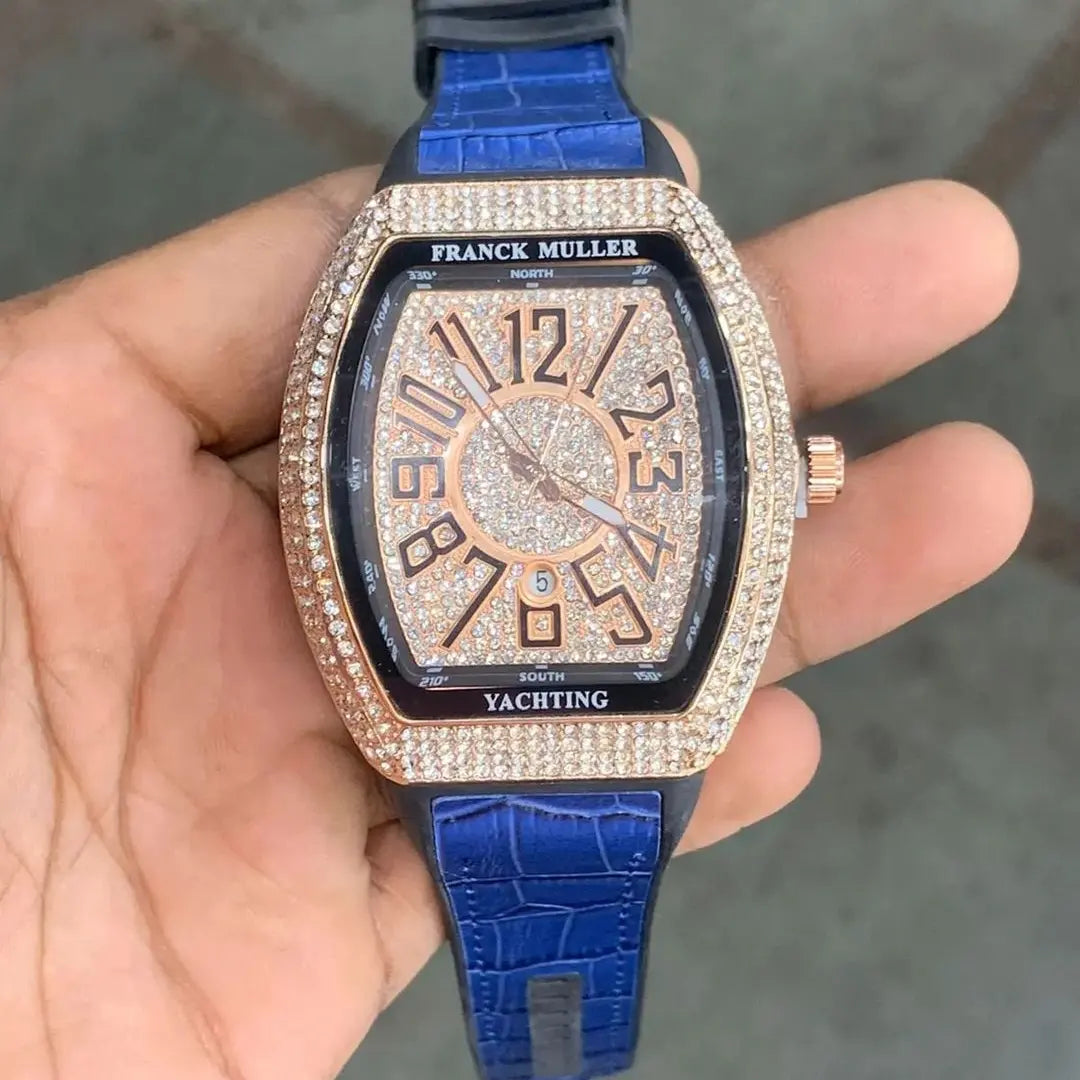 Square Ice Diamond Watch For Mens Fashion Bling Ice Out Diamond Watch - Luxury watch.