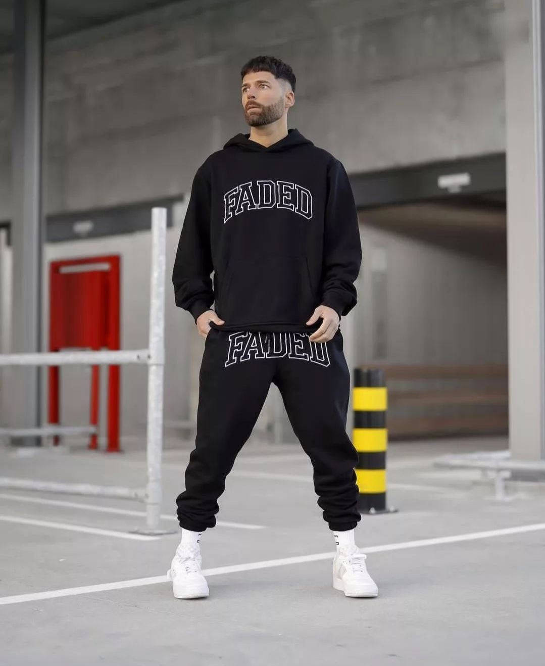 Faded Printed Tracksuit For Mens