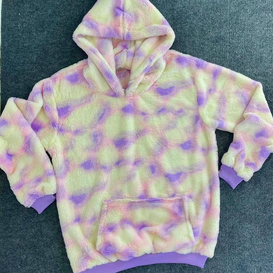 Winter Wear Tie-dye Furr Hoodie