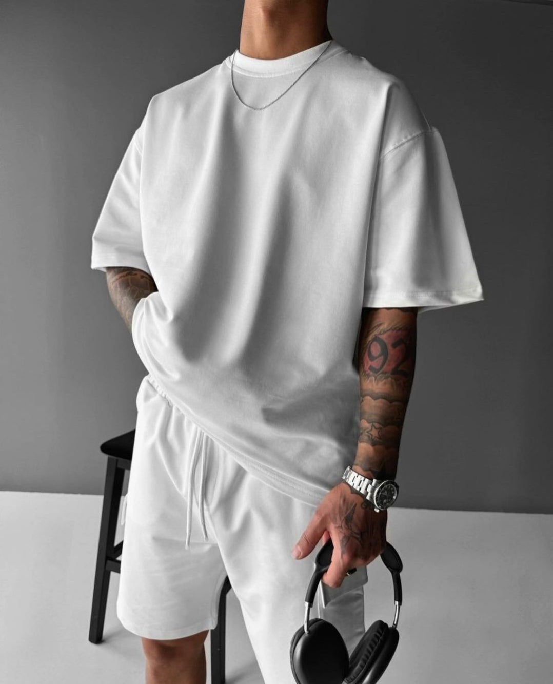 Men's Casual Oversize Short Sleeve Tshirt and Shorts set