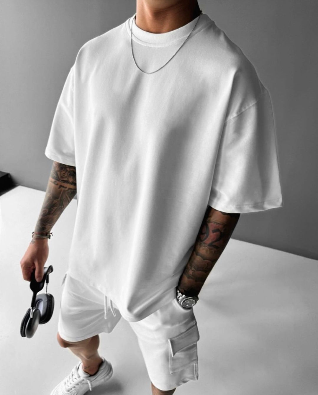 Men's Casual Oversize Short Sleeve Tshirt and Shorts set