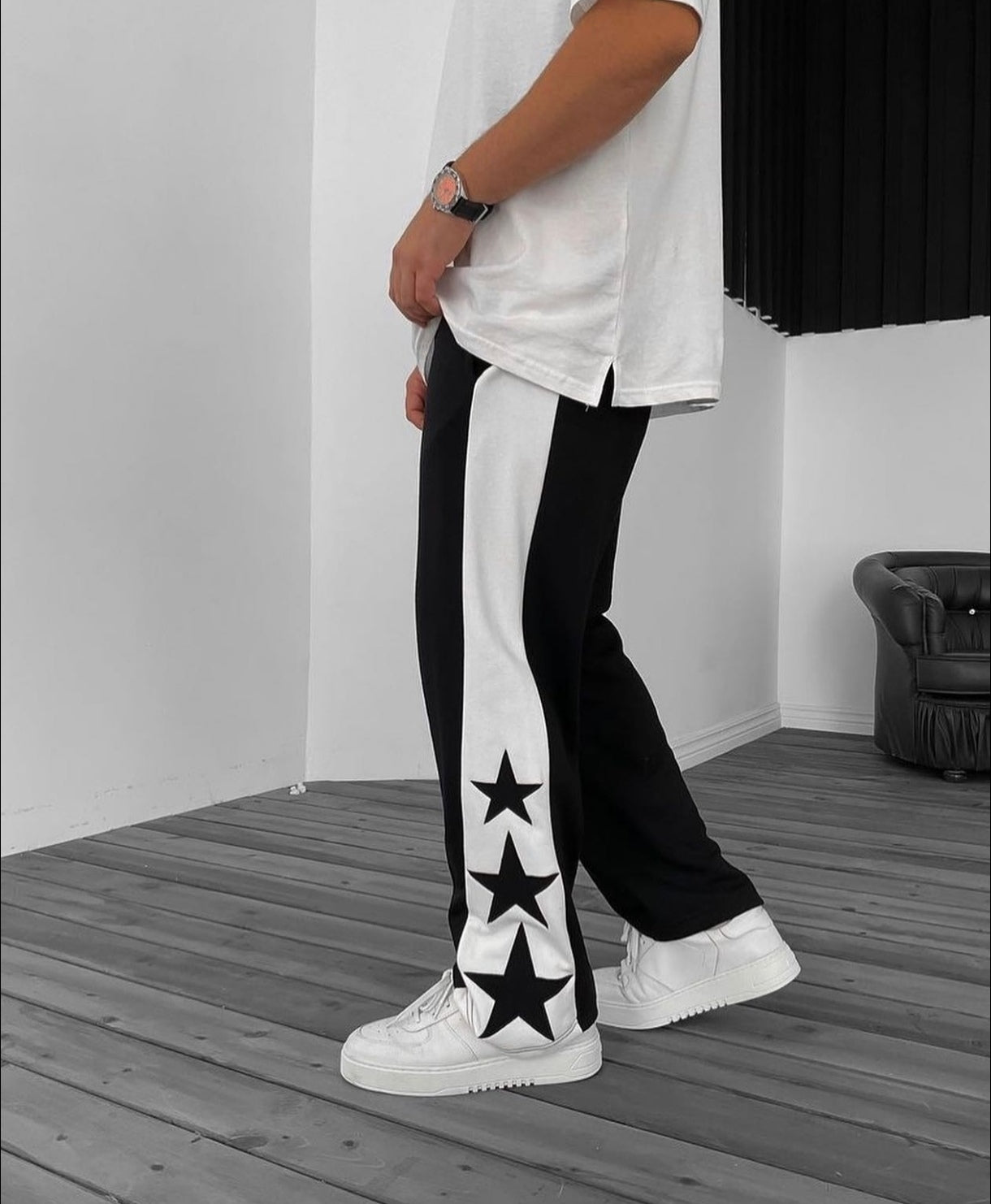 Y2K Fashion Star Patchwork embroidery Baggy Streetwear Fashion Pant For Mens