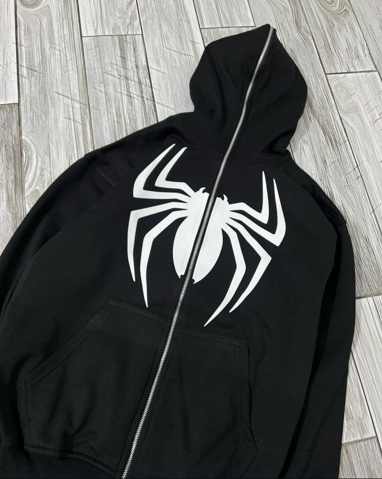 Vintage Black Spider man Full Zip Up Y2K Fashion Unisex Zipper Hoodie - limited edition For Marvel Fans