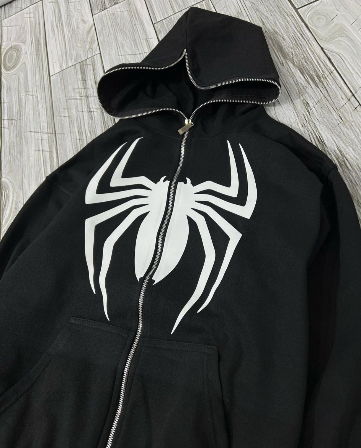Vintage Black Spider man Full Zip Up Y2K Fashion Unisex Zipper Hoodie - limited edition For Marvel Fans