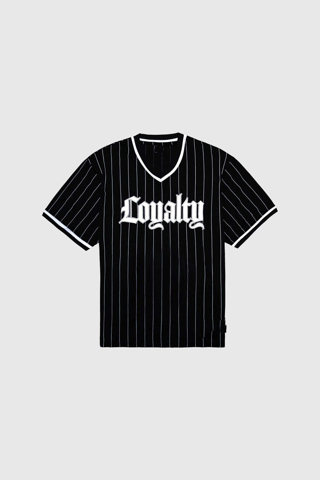 New York Thrift Style Loyalty Print Oversized V Neck Striped Timeless Half Sleeves T-shirt For Men Women