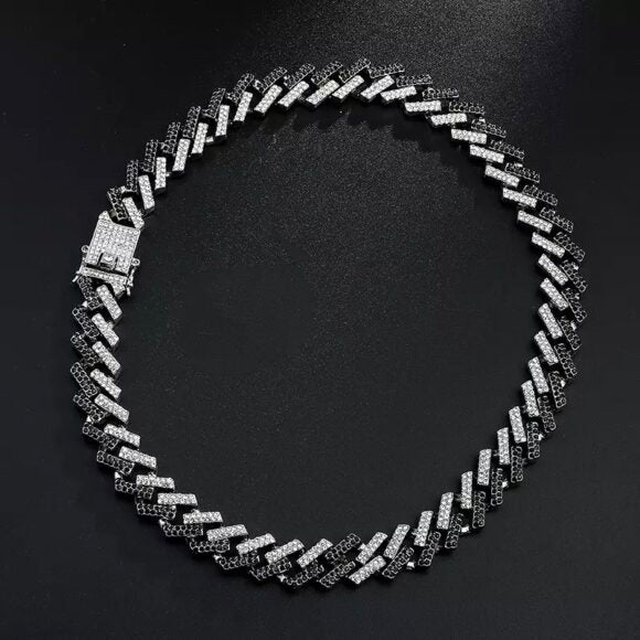 Black and White Diamond Ice Out Cuban Chain