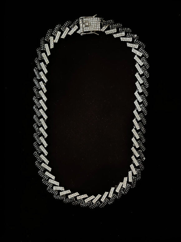 Black and White Diamond Ice Out Cuban Chain