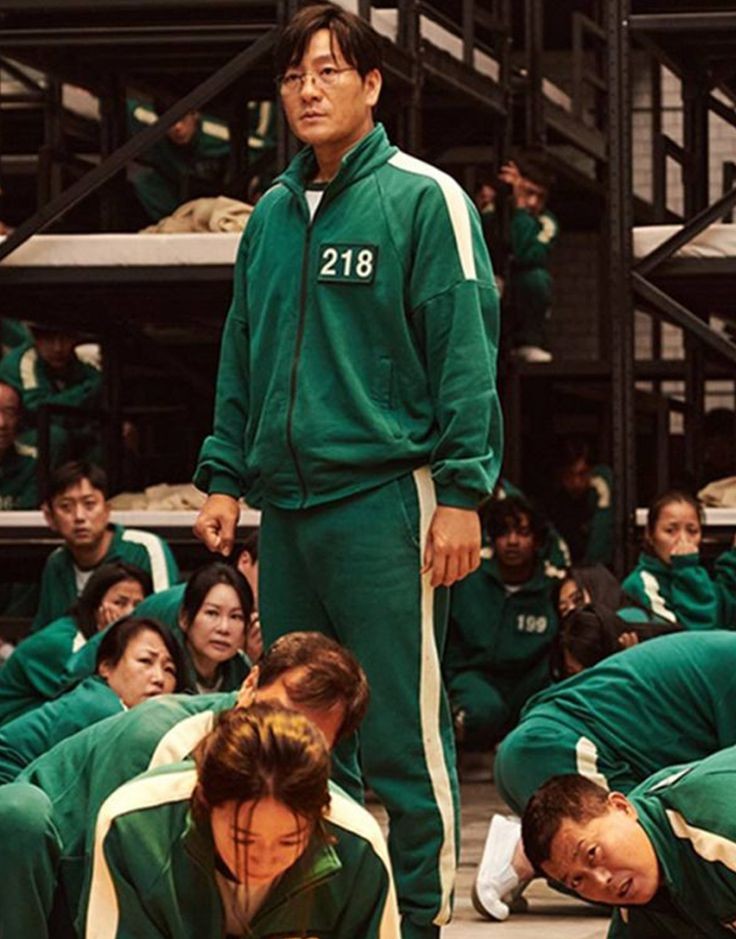 Viral Squid Game Inspired Cosplay Green Tracksuit 2 PC's Suit - Number 218