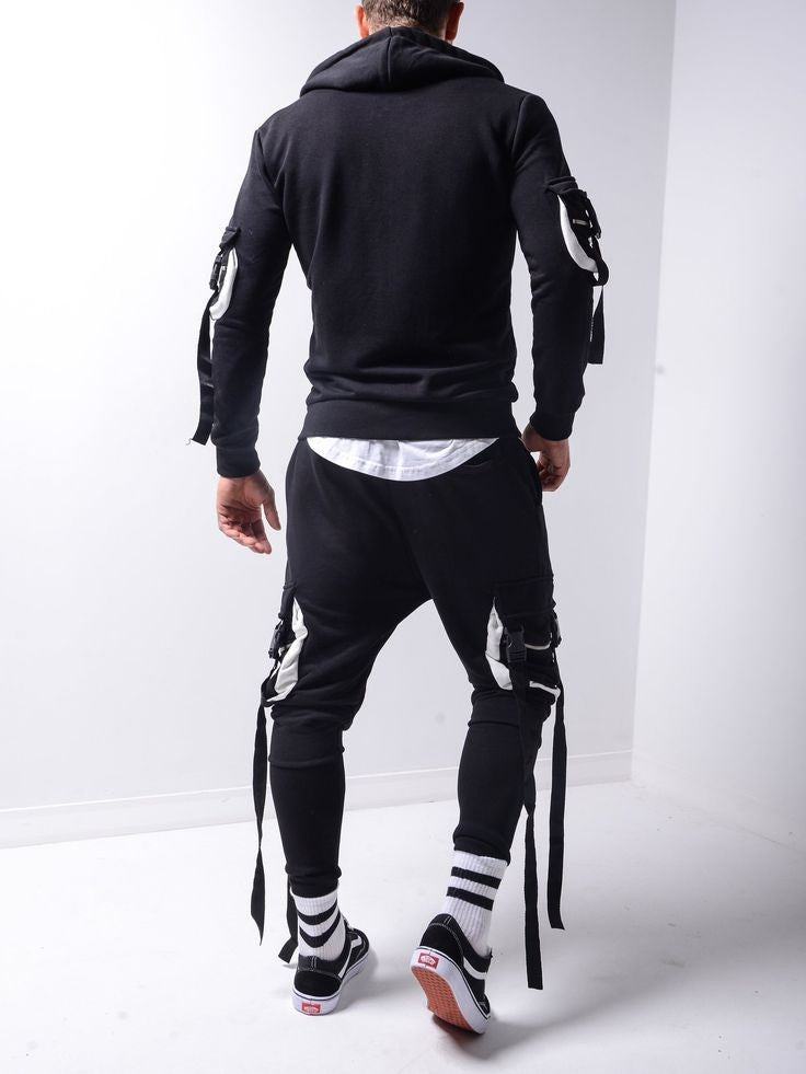 Funky Buckle Multi-Pocket Tracksuit For Men's