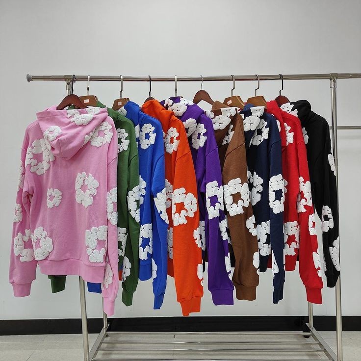 Denim Tear Printed Oversized Hip Hop Fashion Casual Pullover Hoodie