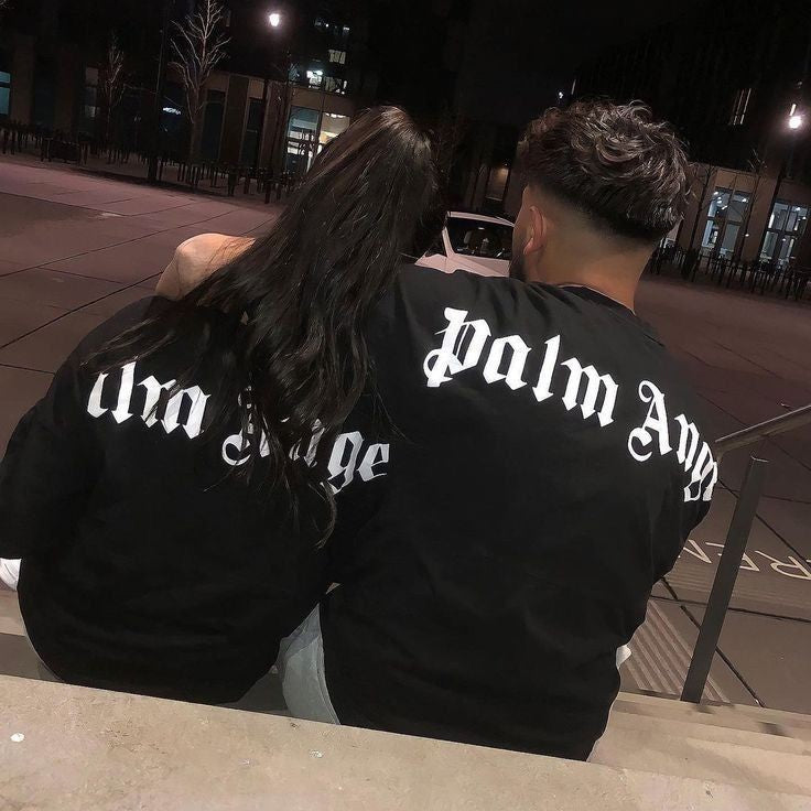 Palm Angeles Couples Matching Drop Shoulder Printed Oversized T-shirt For Mens & Women