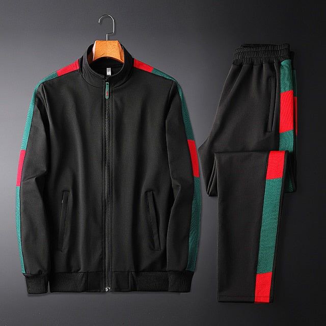 Gucci Side Strip High Neck Zip-Up Tracksuit