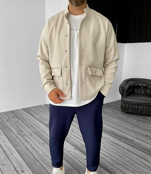 Stylish Beige Turkish Fashion Designer Shacket