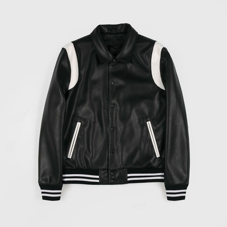 Full Vegan Leather Party Wear Varsity Jacket