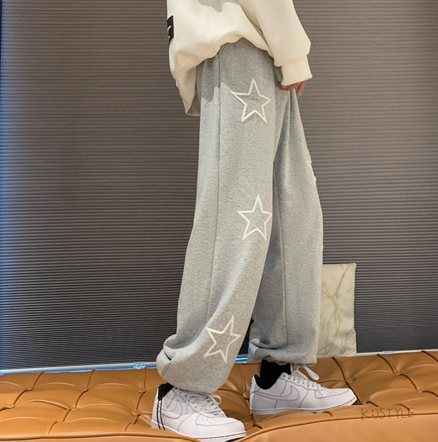 Y2K Style Star Print Baggy Hip Hop loose Fit High Street Fashion Joggers Pant For Men's