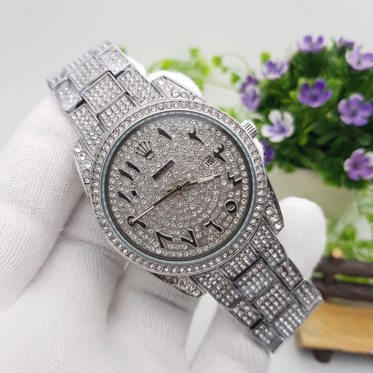 Arabic number Diamond Watch For Mens Fashion Bling Ice Out Diamond Watch - limited edition.