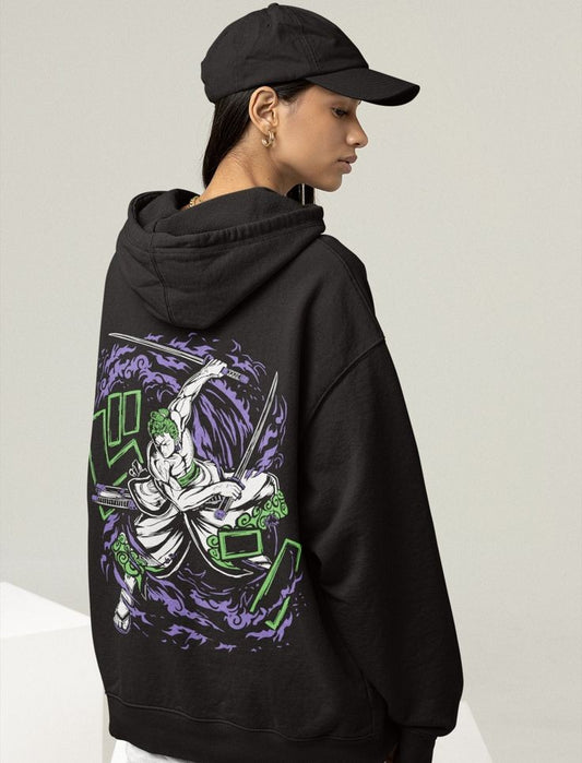 Buy Zoro One Piece Anime Oversized Printed Pullover Hoodie For Women