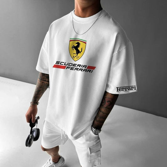 Timeless Ferrari F1 Vintagr Oversized Casual Outfit Shorts Suit For Mens