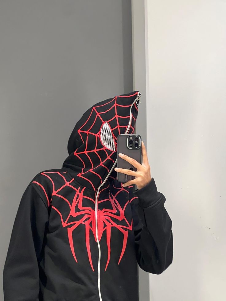 Buy Viral Black Spider Man Inspired Zip Up Zipper Hoodie - Limited Edition Online Clothing