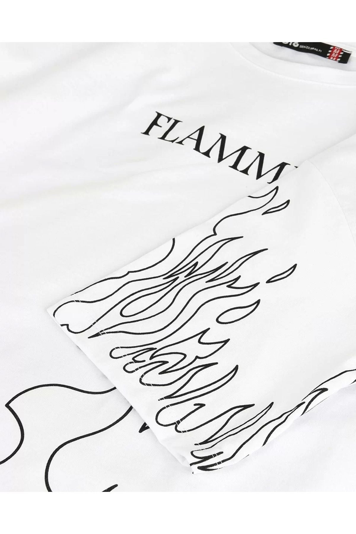 Cool Aesthetic Fir Flame Oversized Drop Shoulder T-shirt For Women