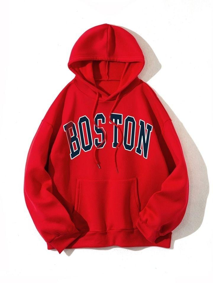 Boston Printed Hoodie For Mens