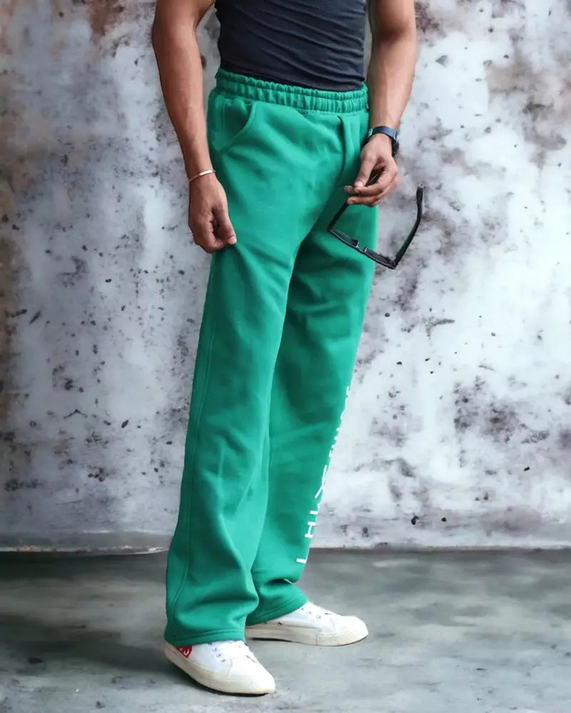 Aesthetic Y2K Japanese Letter Green Baggy Comfy Joggers Trackpants 