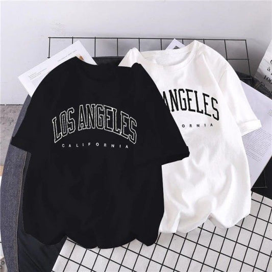 Urban Vibe Los Angele Drop Shoulder Oversized Cool Aesthetic Tshirt For Mens