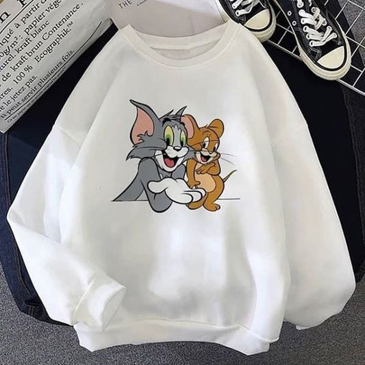 Tom and Jerry Printed Unisex Oversized Sweatshirt