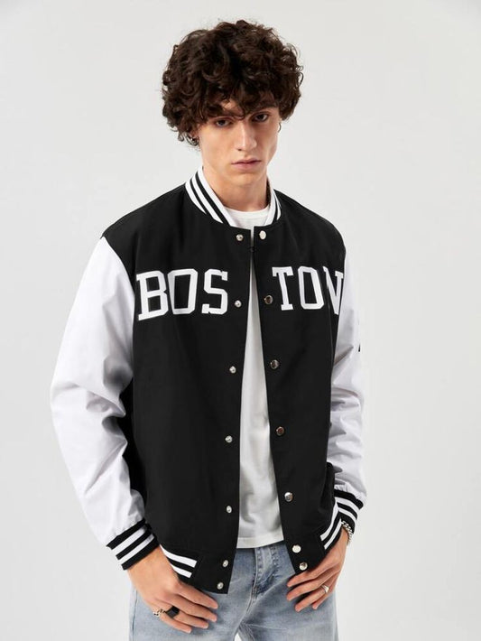 Boston Printed Baseball Varsity Fashion Jacket For Mens