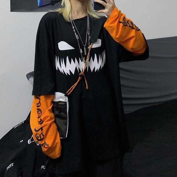 Hollween Pumpkin Print Full Sleeve Tshirt