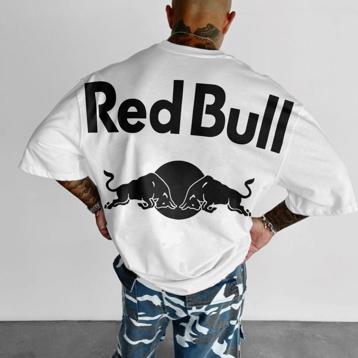 Red Bull Car Racing Oversized Classic Printed Casual T-shirt For Men