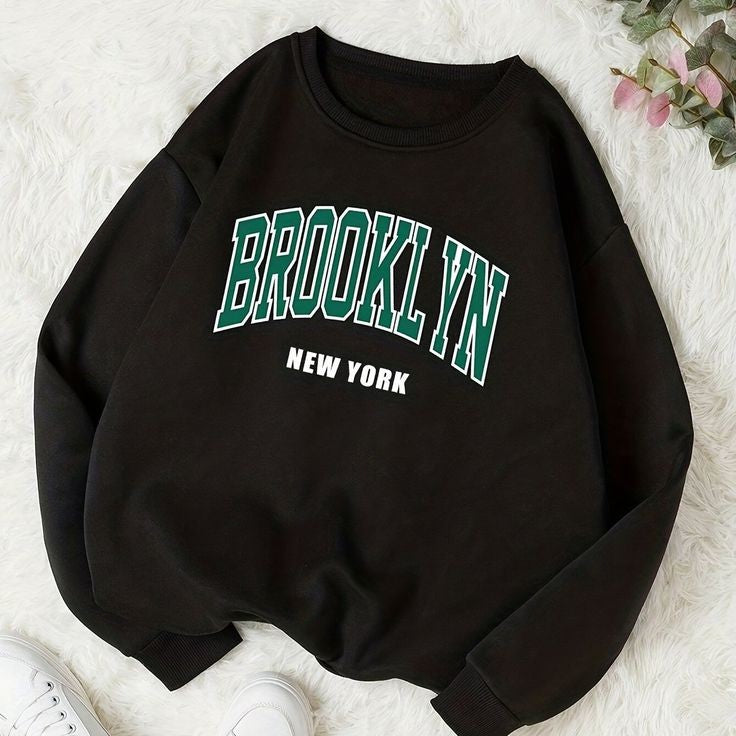 Brooklyn Graphic Printed Unisex Oversized Casual Sweatshirt