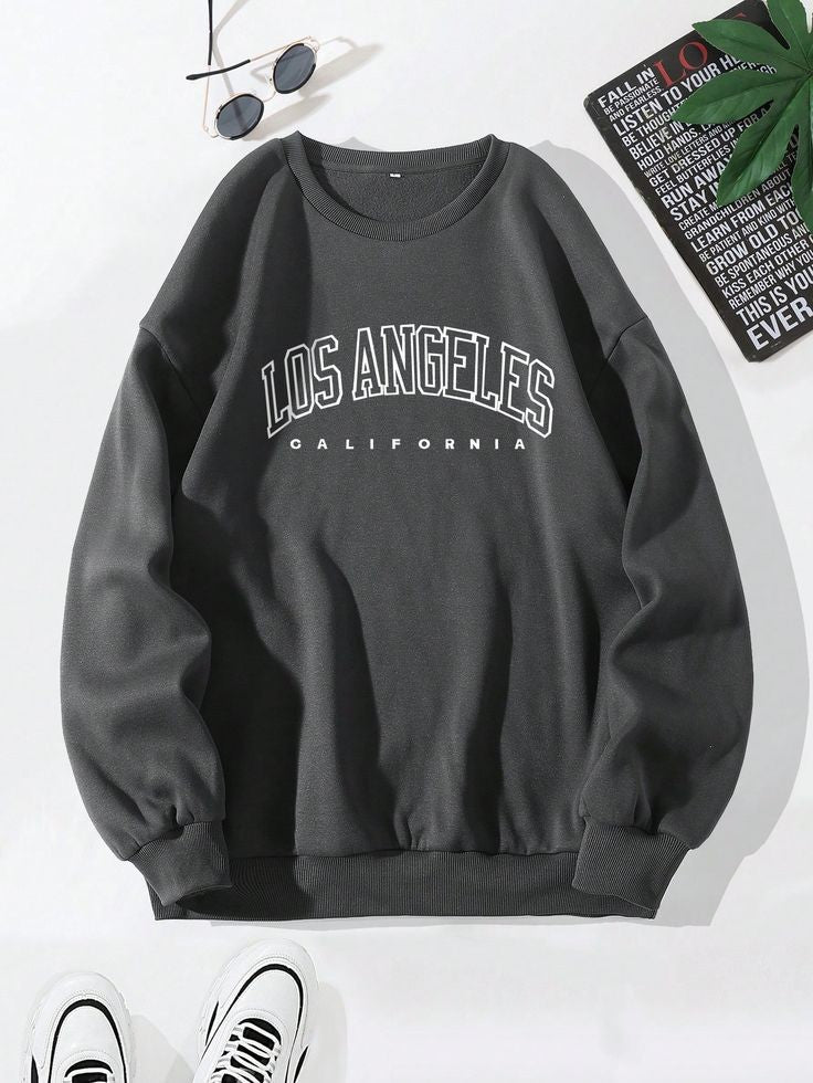 Los Angeles California Printed Unisex Drop Shoulder Oversized Sweatshirt