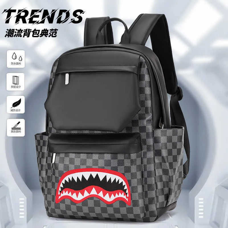 Trending Shark Teeth College fashion checker Bagpack