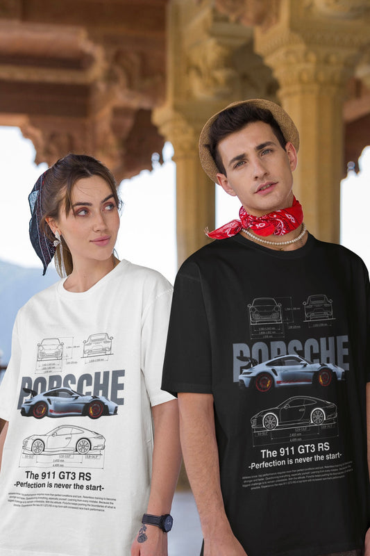 Luxury Porsche Printed Couples Matching Tshirt For Men Women - Valentine's Day Couples T-shirt : pack of 2